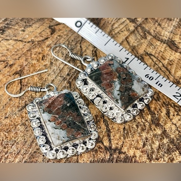 “The Marriage Stone” Astrophyllite Earrings 2” - Picture 12 of 15